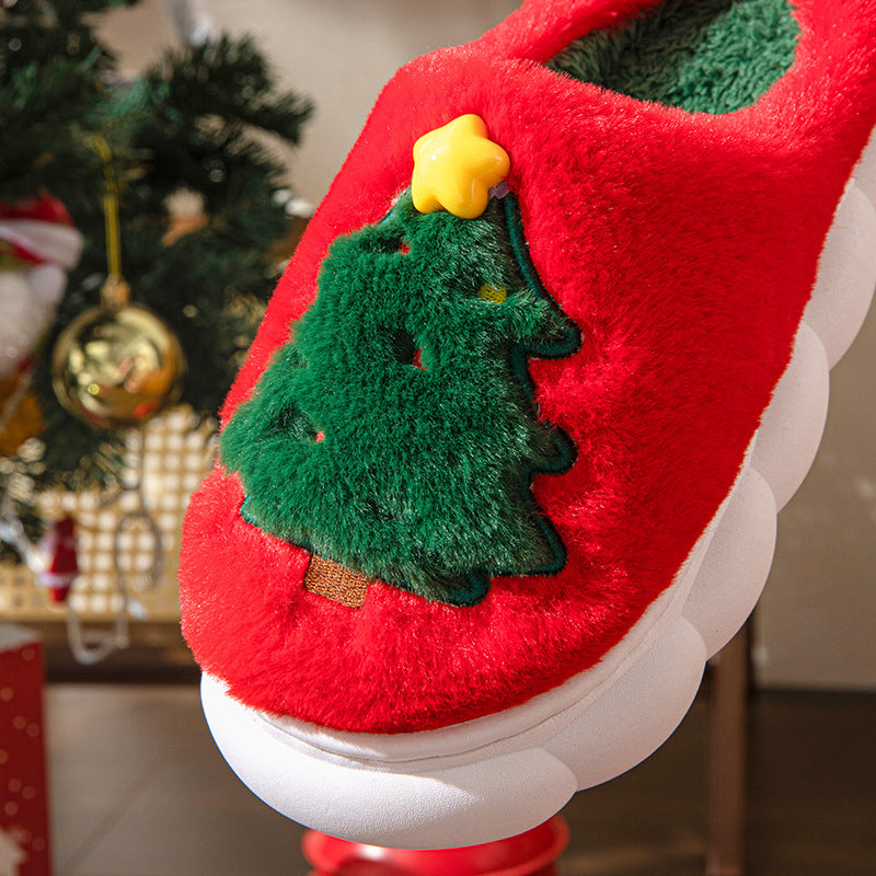 Comfy Christmas Tree Plush Slippers Unisex