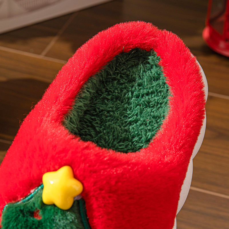 Comfy Christmas Tree Plush Slippers Unisex